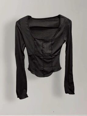 DAZY Black Ribbed Crop Top 🖤– Medium